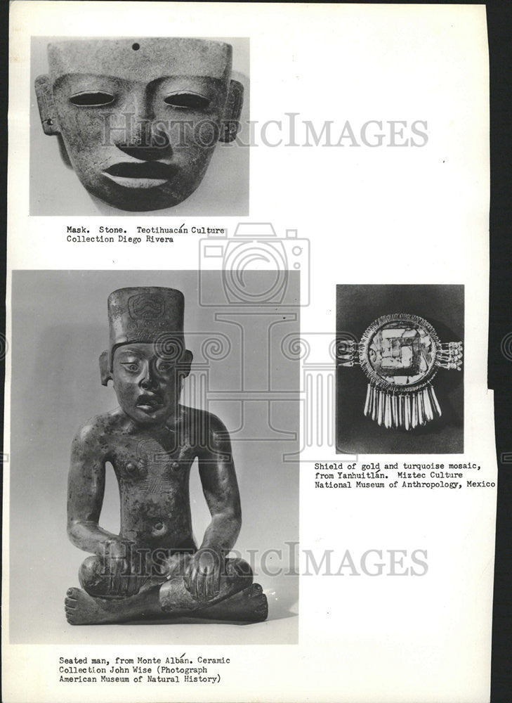 1964 Press Photo Pre Cortesian Mexican Art Paul Westheim Ancient Sculpture - Historic Images