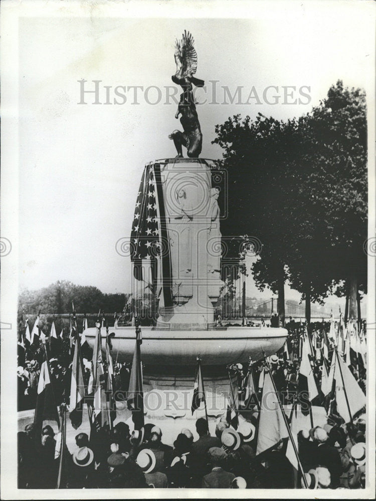 1937 Press Photo American soldiers World war victory army bases Battle Monuments - Historic Images