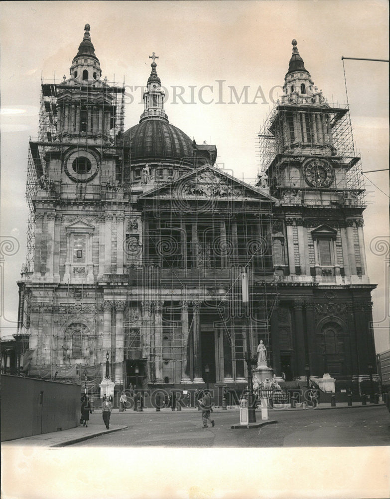 1978 Press Photo Saint Paul Cathedral London mark contrast stone work clean - Historic Images