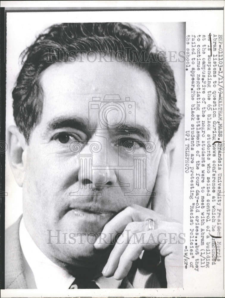 1969 Press Photo MORRIS ABRAM BRANDEIS UNIVERSITY PRESIDENT LAWYER - Historic Images