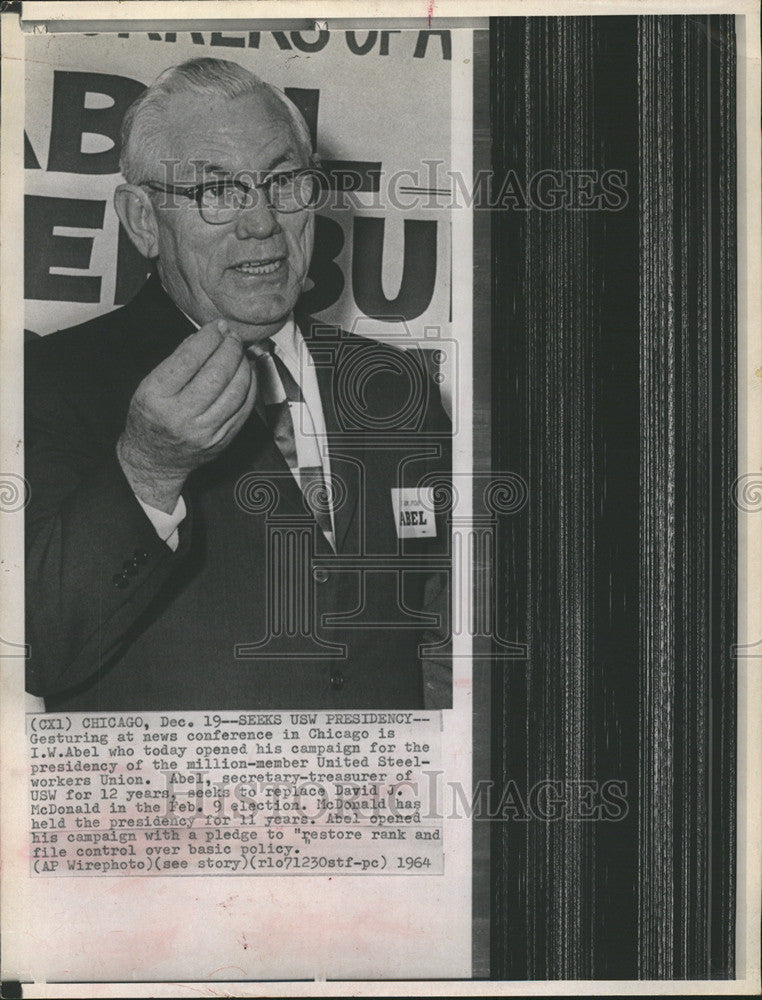 2011 Press Photo United Steel Worker Unions I.W. Abel - Historic Images