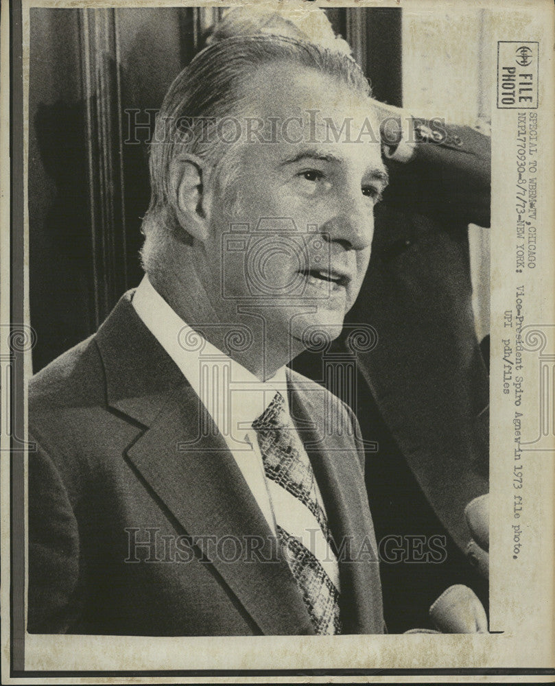 1973 Press Photo United States Vice-President Spiro Agnew - Historic Images