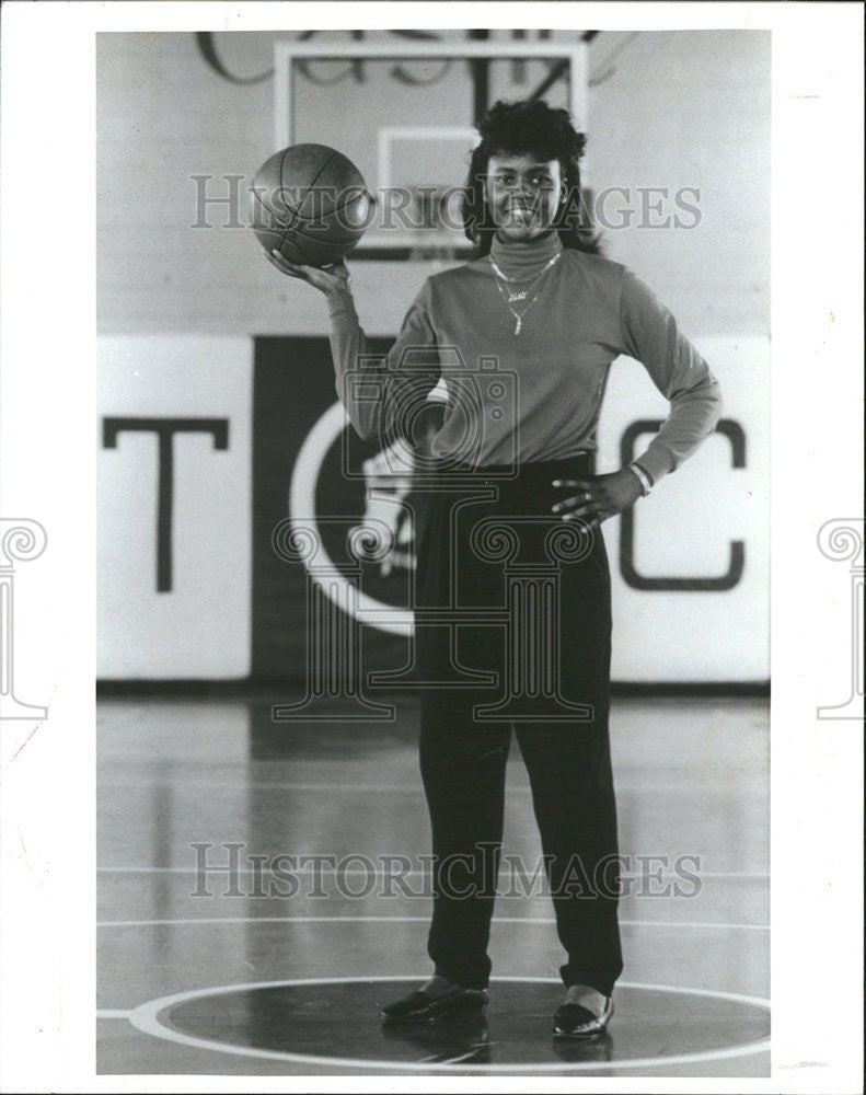 1989 Press Photo Nicole Aikens Tampa Catholic player - Historic Images