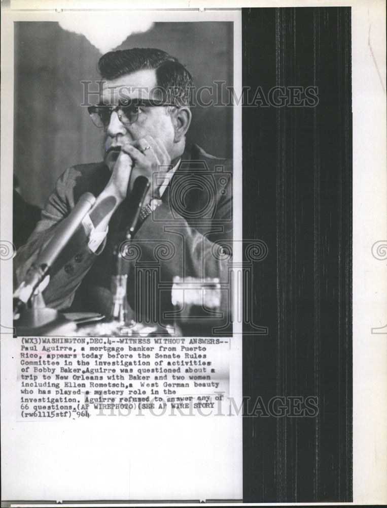 1964 Press Photo Paul Aguirre Senate Rules Committee Puerto Rico Ellen Beauty - Historic Images