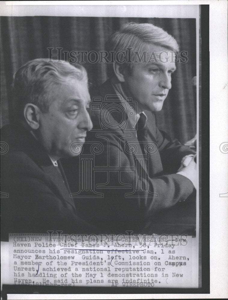 None Haven Police James Ahern Announce Resignation Mayor Guida Ahern Commission - Historic Images