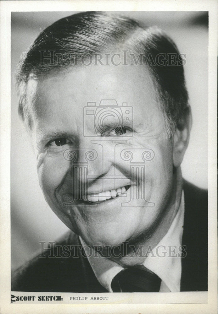 1971 Press Photo Philip Abbott character actor American occasional Scout Sketch - Historic Images