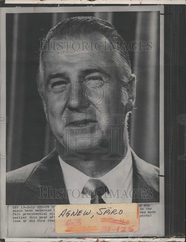 1972 Press Photo Spiro Theodore Agnew  39th Vice President Governor American - Historic Images