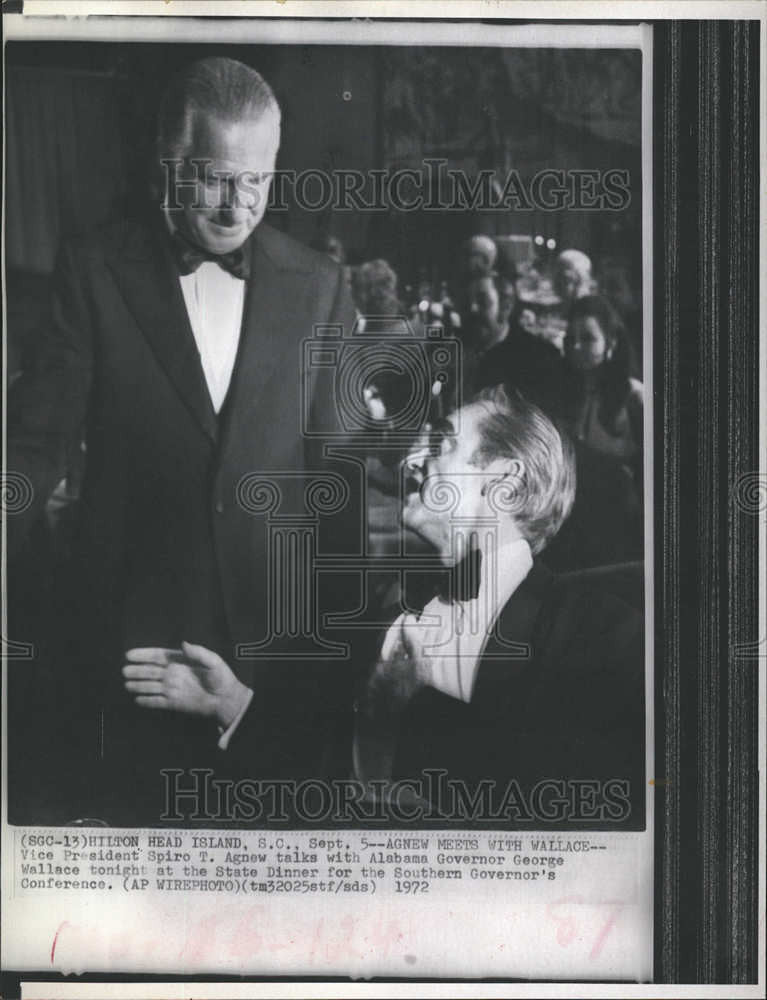 1972 Press Photo Vice President Spiro Agnew Alabama Governor George Wallace - Historic Images