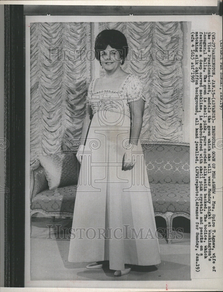 1970 Press Photo Mrs. Spiro T. Agnew Inaugural Gown - Historic Images