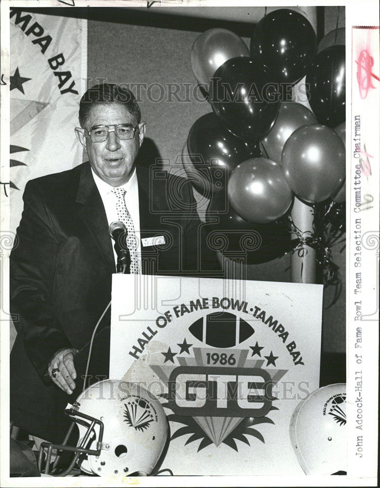 1986 Press Photo John L. Adcock Hall of Fame Bowl - Historic Images