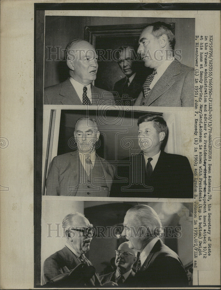 1971 Press Photo Washington Dean Acheson Secretary Truman Died Sandy Spring - Historic Images