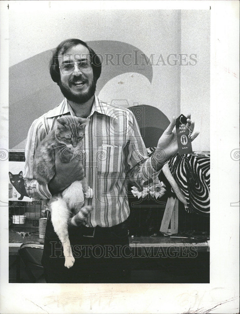 1978 Press Photo Ric Adams American Animal Trainer Cat Club Show Bayfr ...