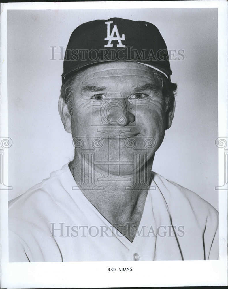 1976 Press Photo Charles Dwight Adams Los Angeles Dodgers pitching coach - Historic Images