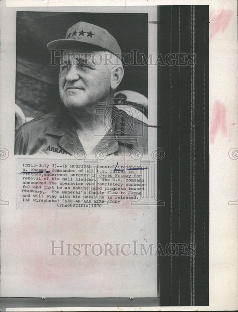 1970 Press Photo Creighton W Abraham Commander United States Forces Chicago - Historic Images