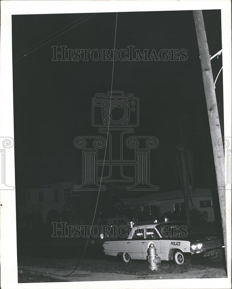 1965 Press Photo Florida Power Corporation Power Restore Homes Darken FallenLine - Historic Images