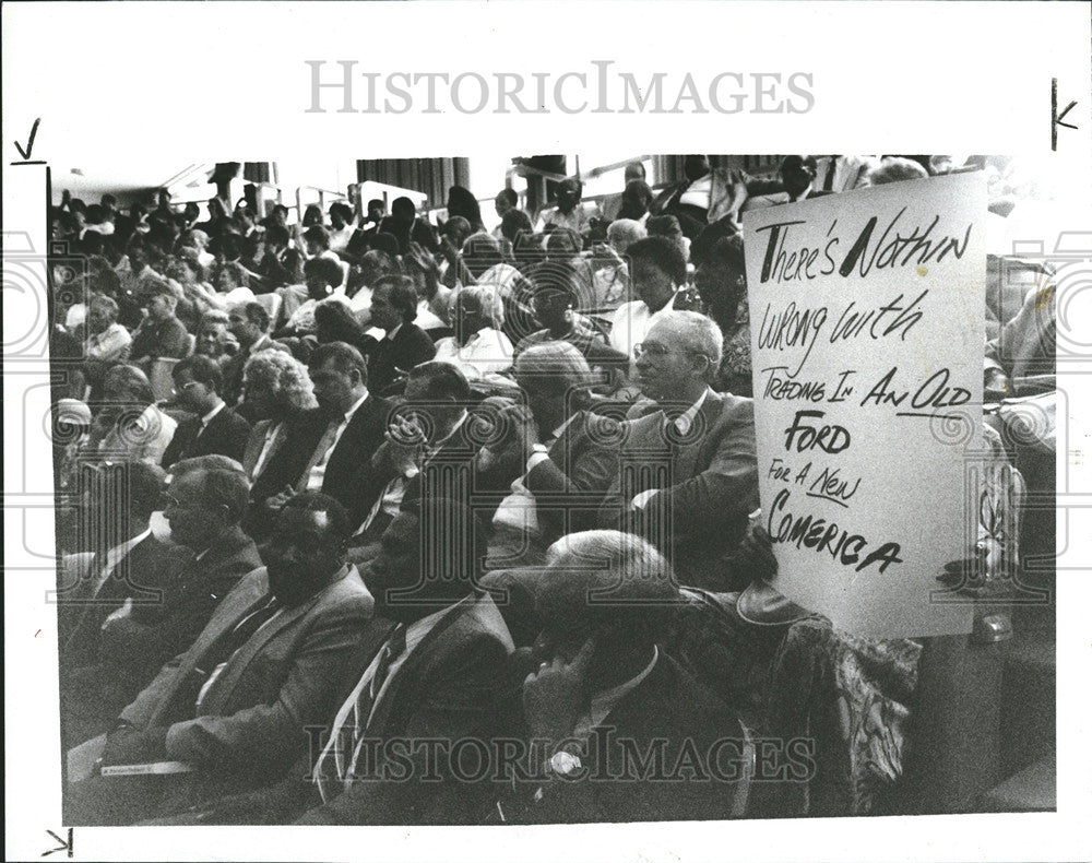 1990 Press Photo Comerica Bank Detroit City Council People&#39;s Hearing - Historic Images