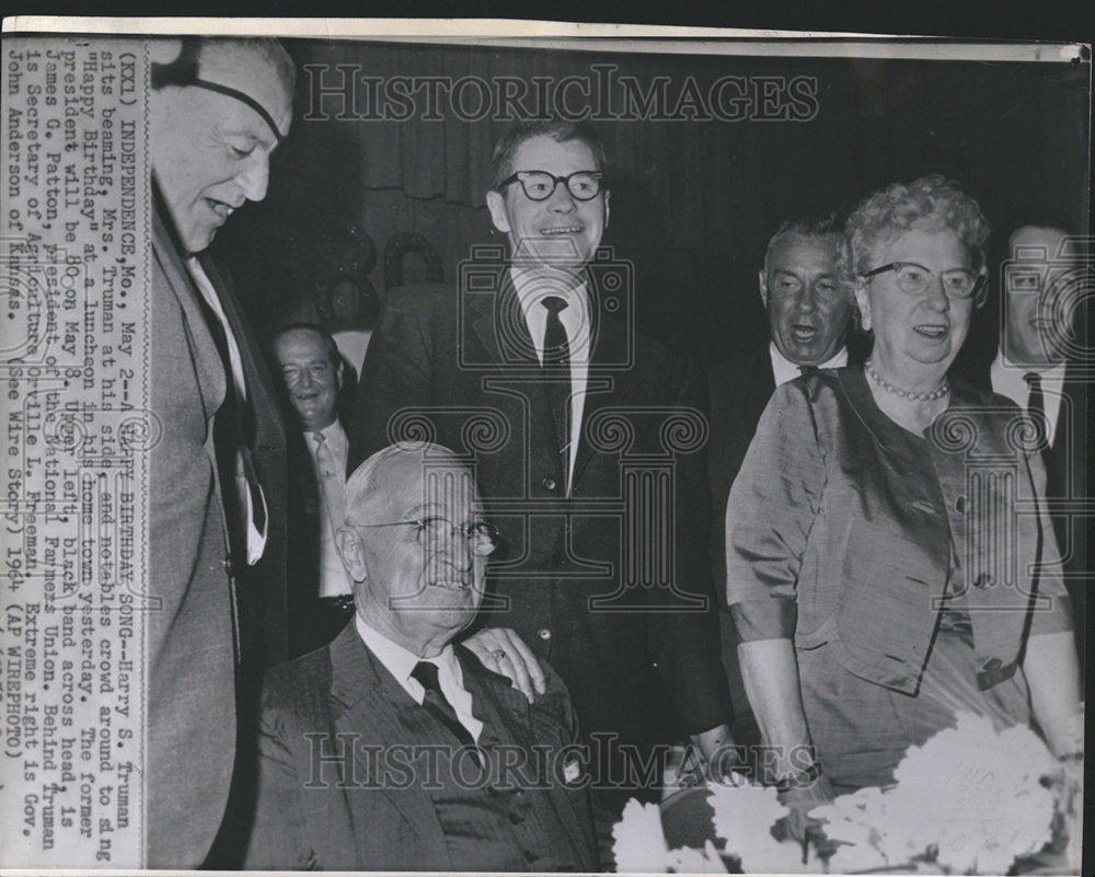 1964 Press Photo Independence Harry Truman James Patton National Farmers Union - Historic Images