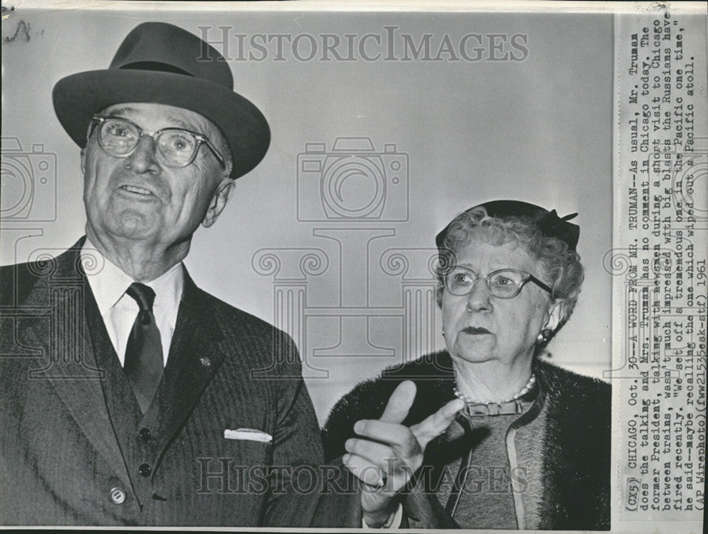 1961 Press Photo Truman Chicago Russian Pacific Atoll - Historic Images