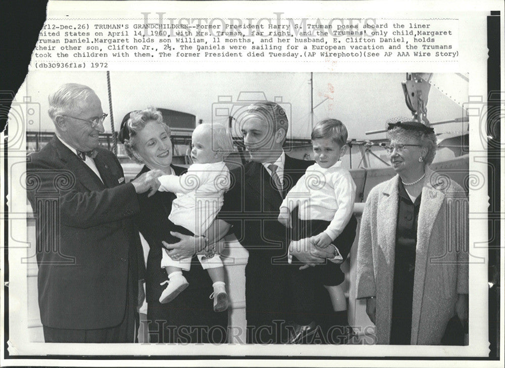 1972 Press Photo Former President Harry S. Truman &amp; Family - Historic Images