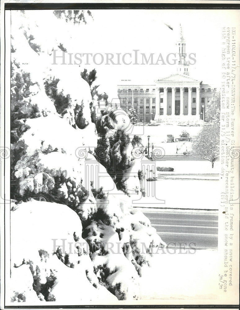 1974 Press Photo Denver City And County Building - Historic Images