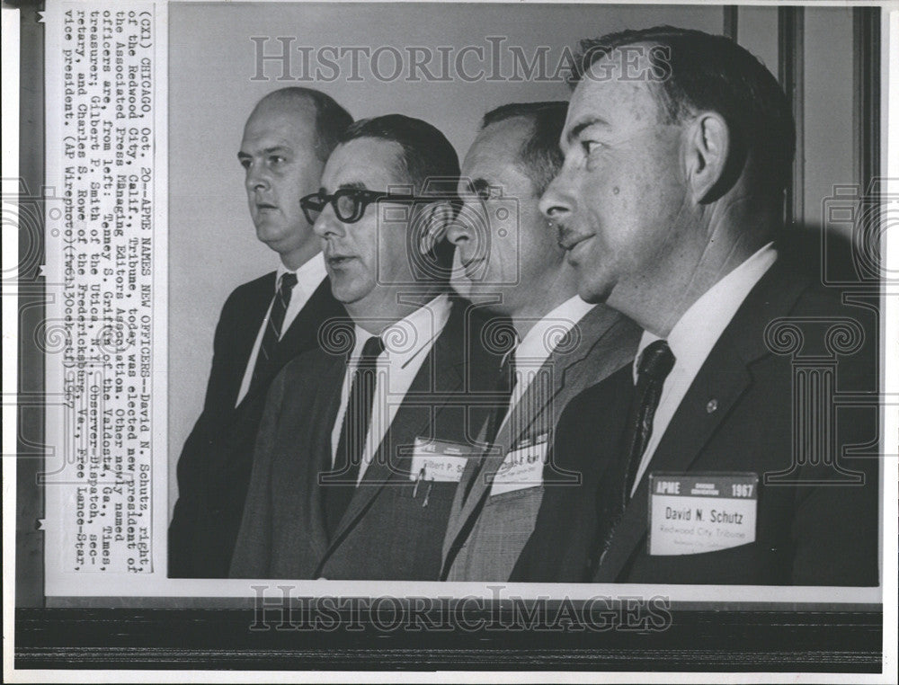 1967 Press Photo David Schultz, Tenney Griffin and Gilbert Smith APME new office - Historic Images