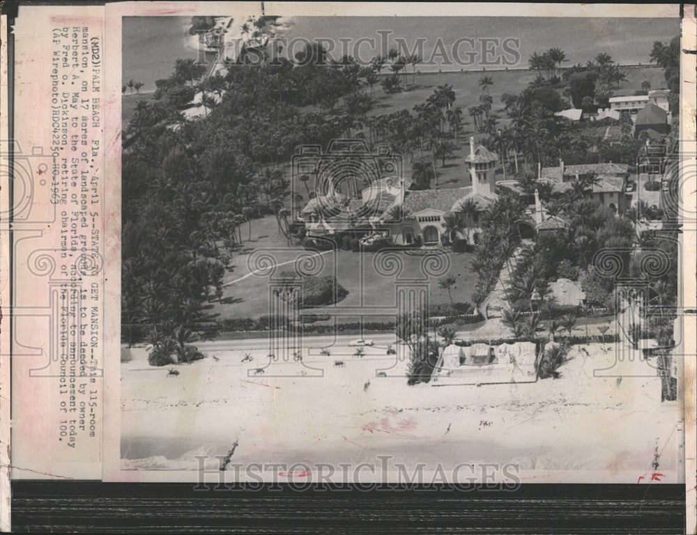 1963 Press Photo State To Get Mansion - Historic Images