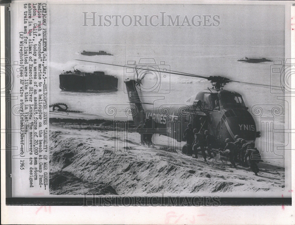 1965 Press Photo United States Marines Exercise Silver Lance Manoeuvres - Historic Images