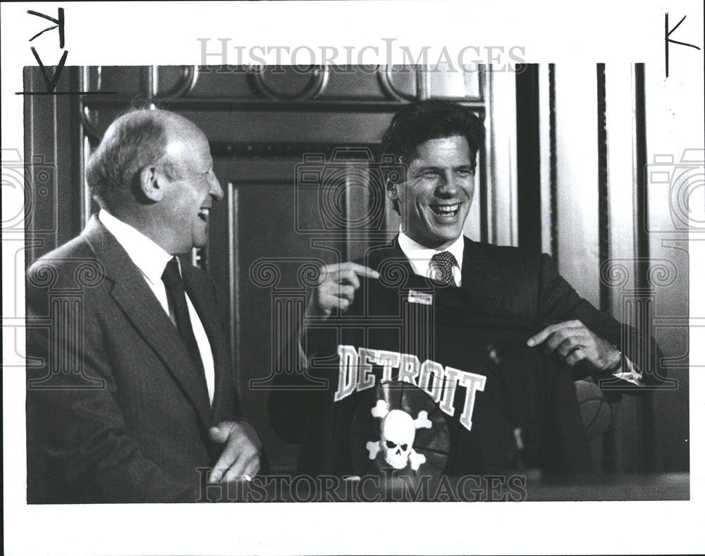 1989 Press Photo Northwest Al Checchi Wayne County Executive Ed McNamara - Historic Images