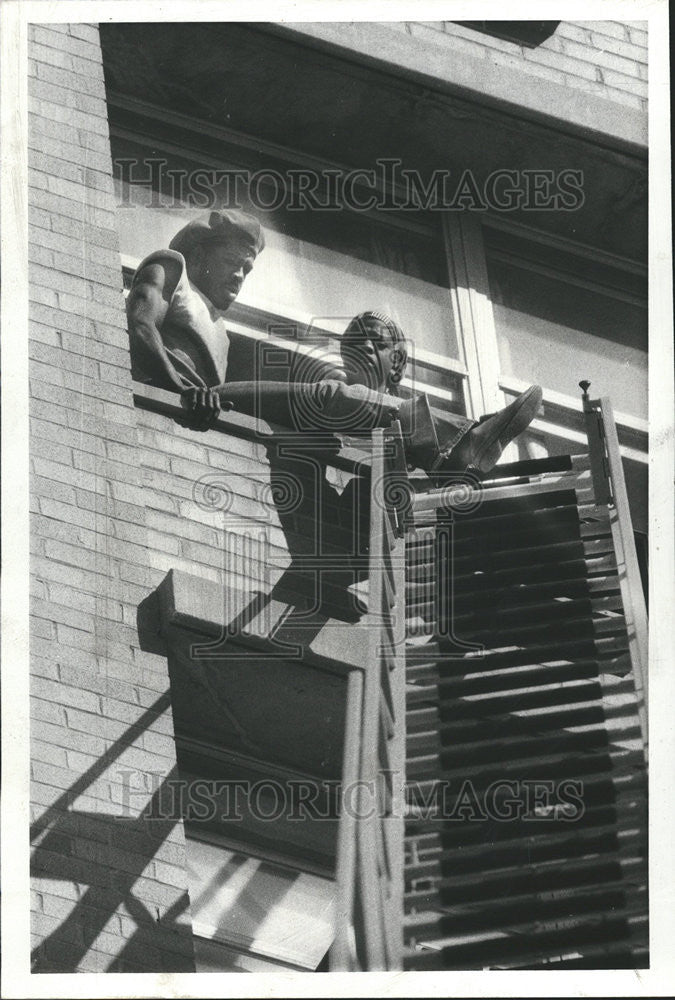 1979 Press Photo Hammond Indiana Fire Apartment Building Elevator - Historic Images