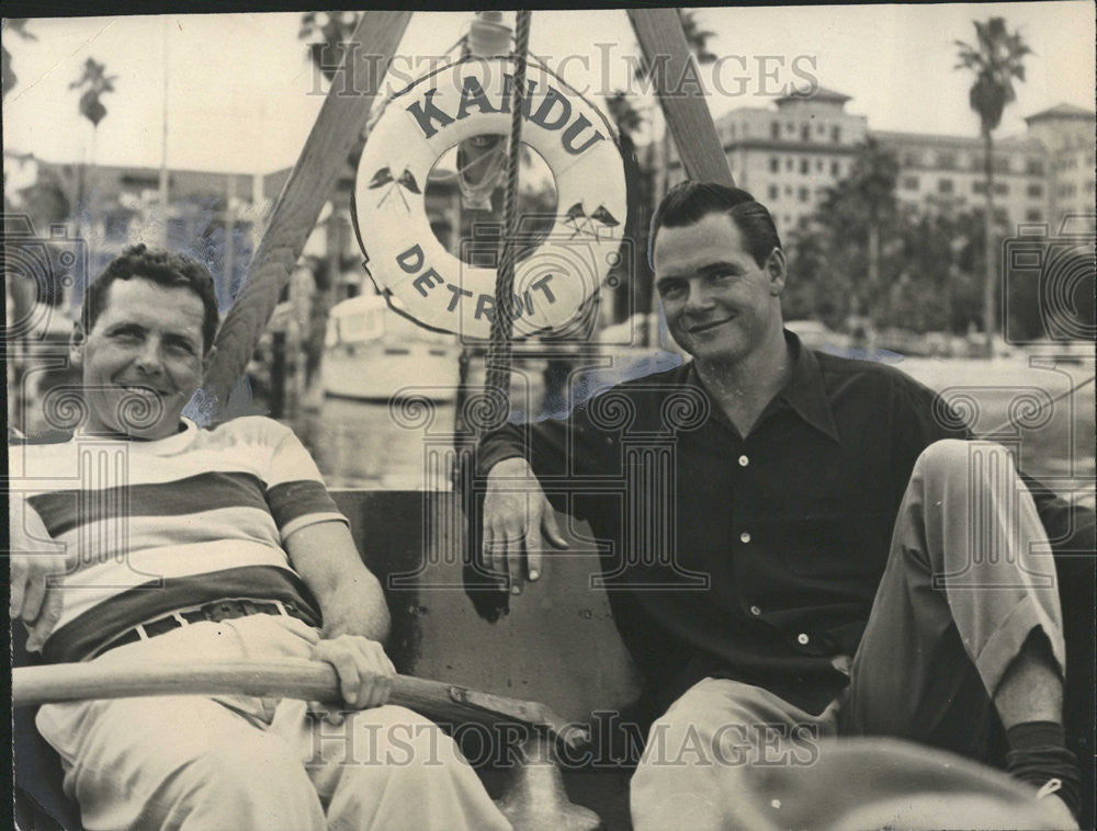 1950 Press Photo Fred Temple St.Peterburg Havana Martin Beer Yacht  Race Sailor - Historic Images