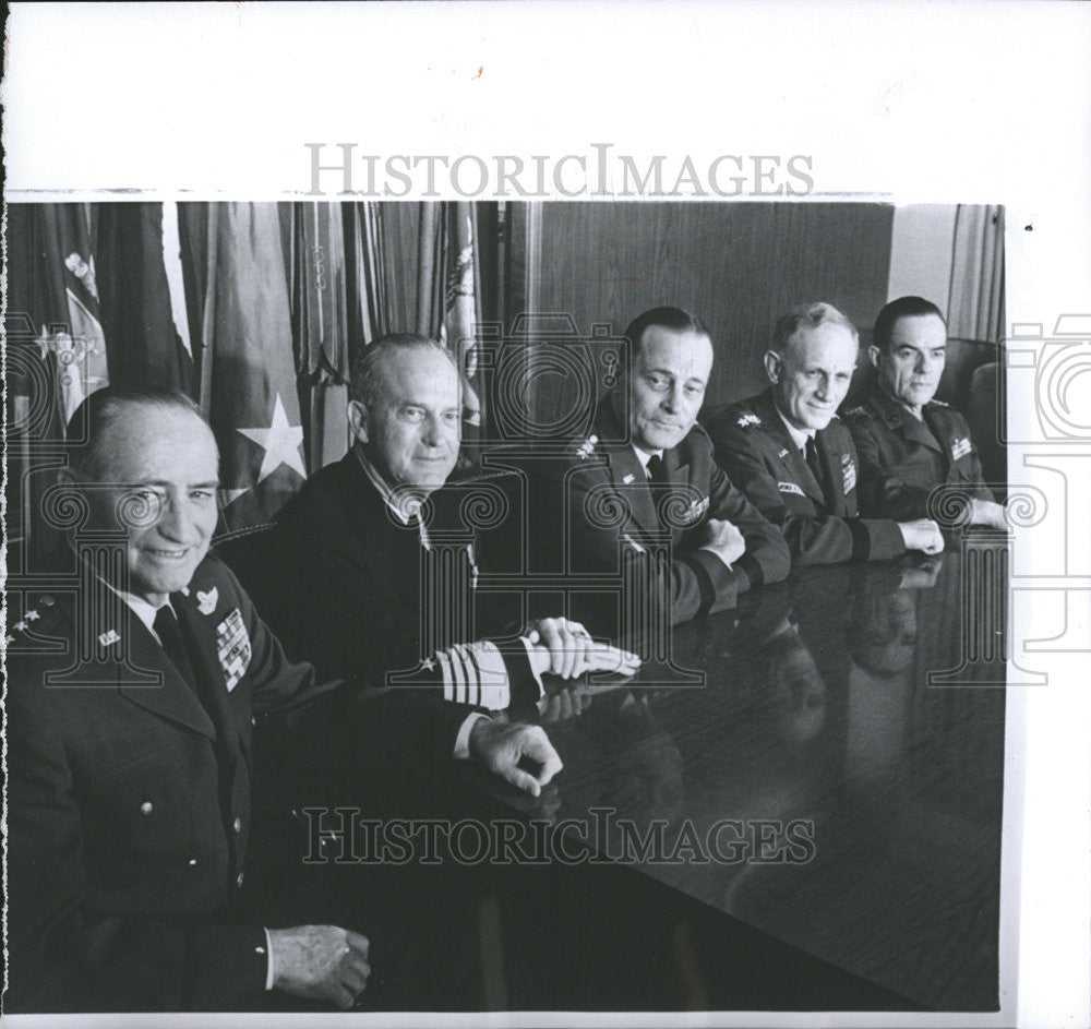 1965 Press Photo Joint Chief Washington Military Men Air Force Johnson Greene - Historic Images