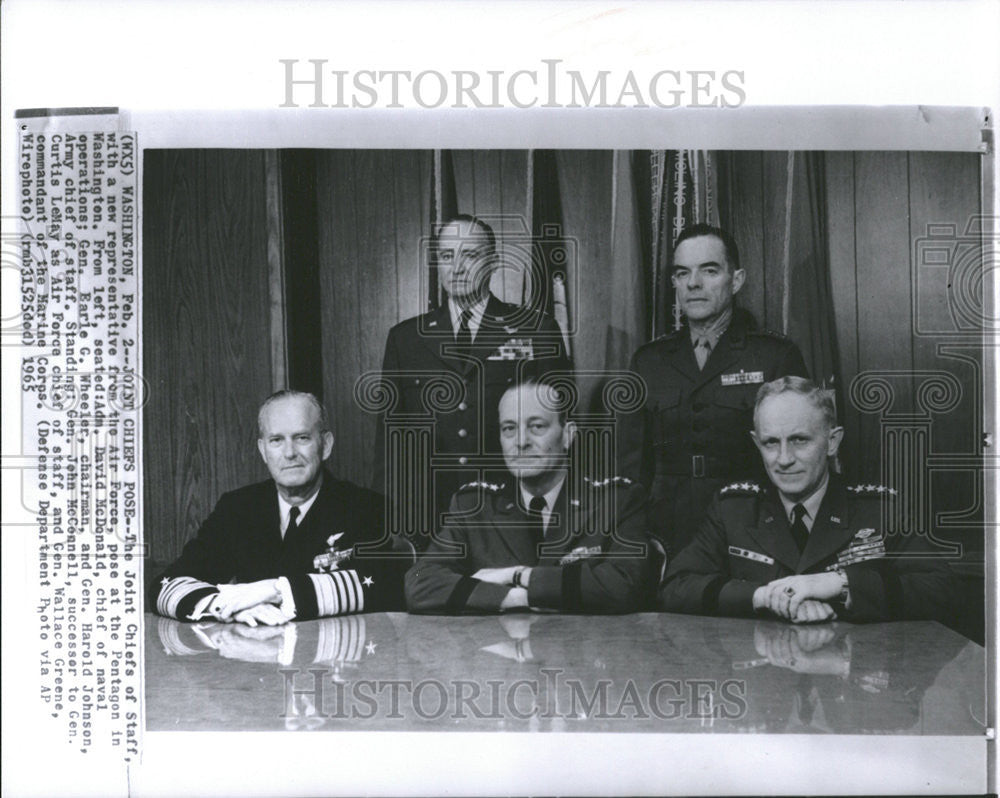 1965 Press Photo Pentagon Washington David McDonald Harold Johnson Curtis  Army - Historic Images