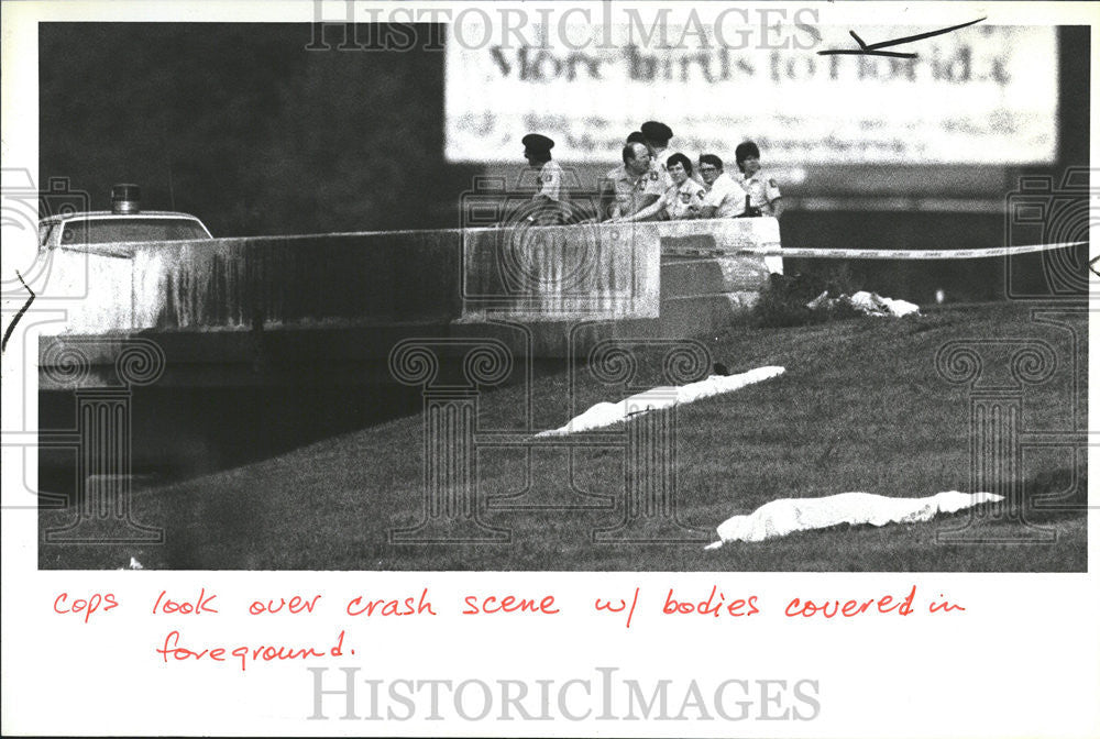 1987 Press Photo Detroit Airport Flight Accident Police - Historic Images