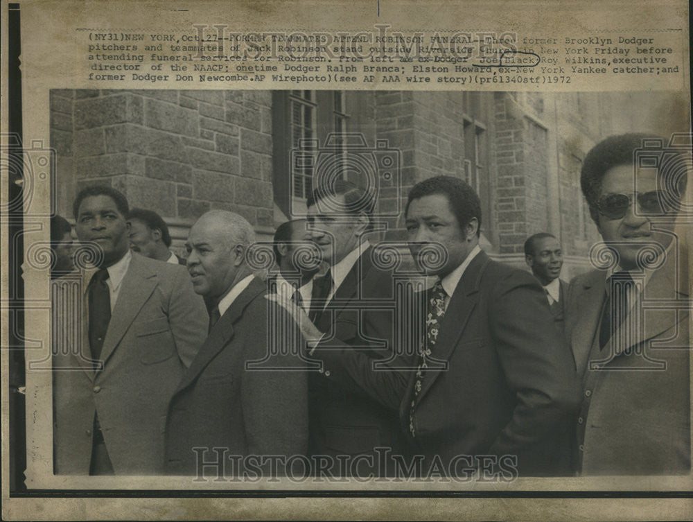 1972 Press Photo  Robinson funeral :Brooklyn Dodger Pitchers Jack Robinson - Historic Images