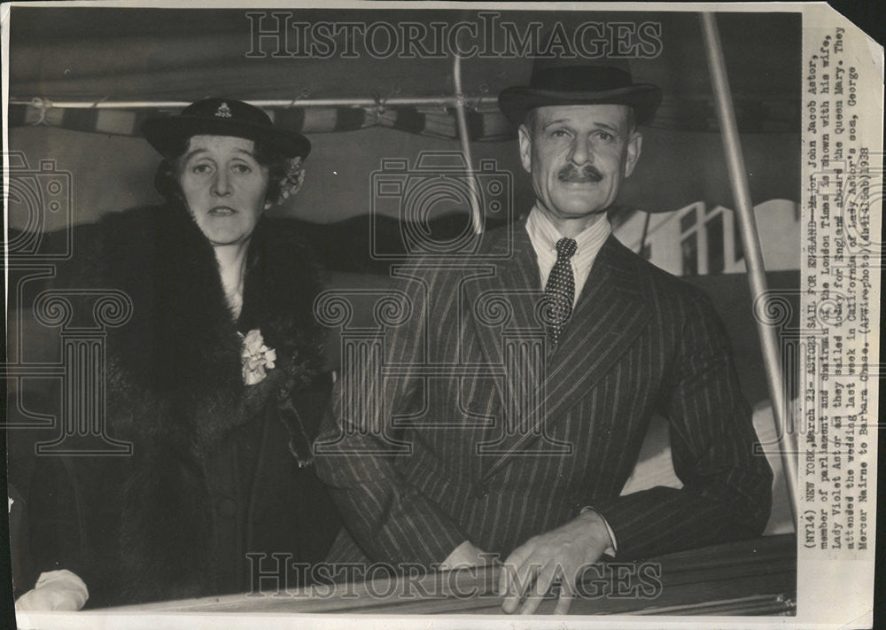 1938 Press Photo London England Major John Jacob Astor Lady Violet Chairman - Historic Images