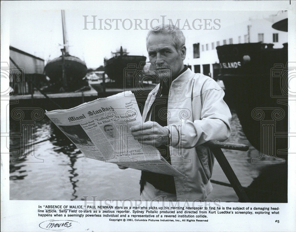 1981 Press Photo Paul Newman Actor Film Director Absence Malice - Historic Images