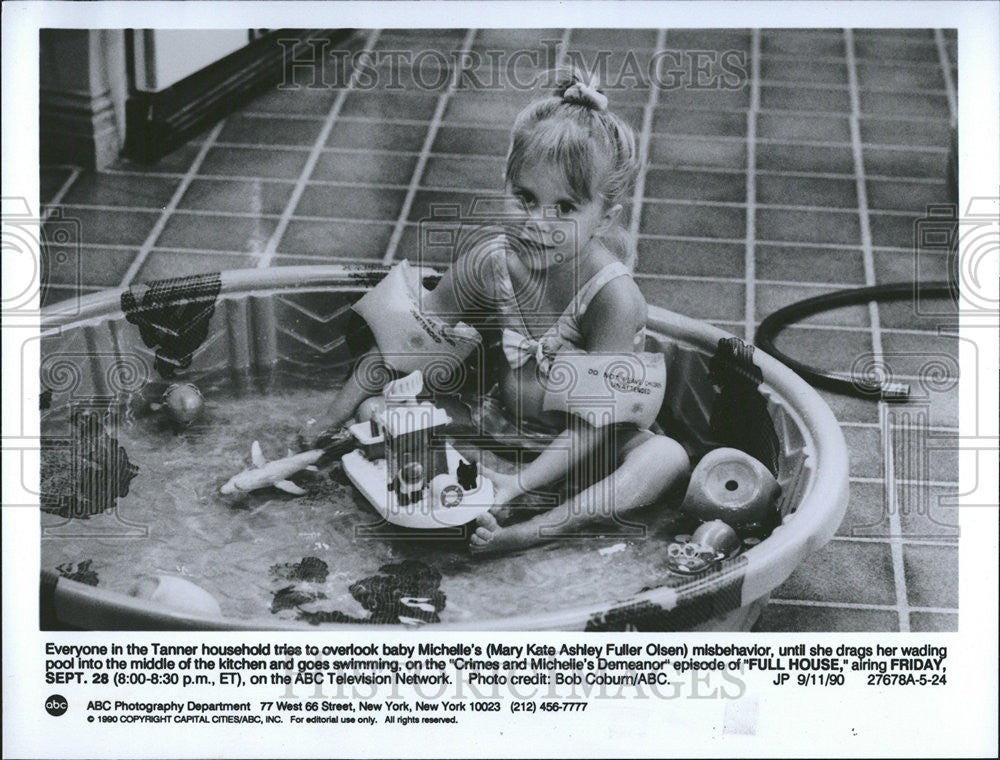 1990 Press Photo Mary-Kate Olsen Film &amp; Television Actress - Historic Images