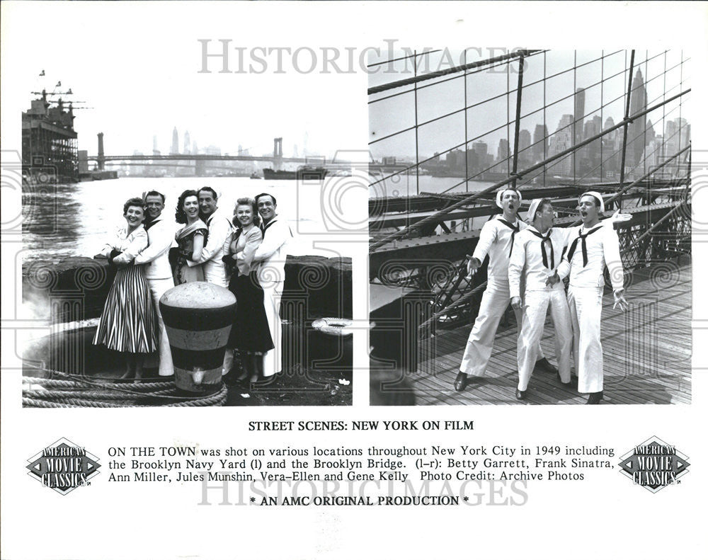 1949 Press Photo On The Town Film New York City Sailors Singing Scenes - Historic Images