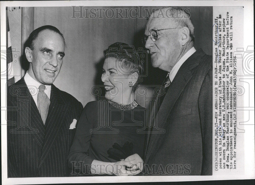 1956 Press Photo Douglas MacArthur II Sworn In As US Ambassador To Japan - Historic Images