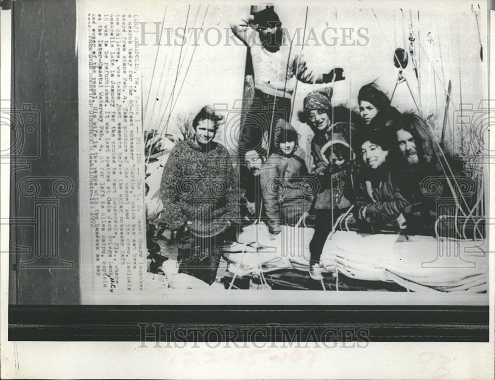 1972 Press Photo Florida-Bound Schooner &quot;Caribe&quot; Missing - Historic Images