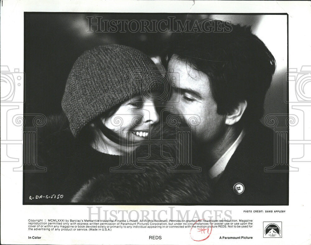 1982 Press Photo Reds Film Actors Beatty Keaton - Historic Images