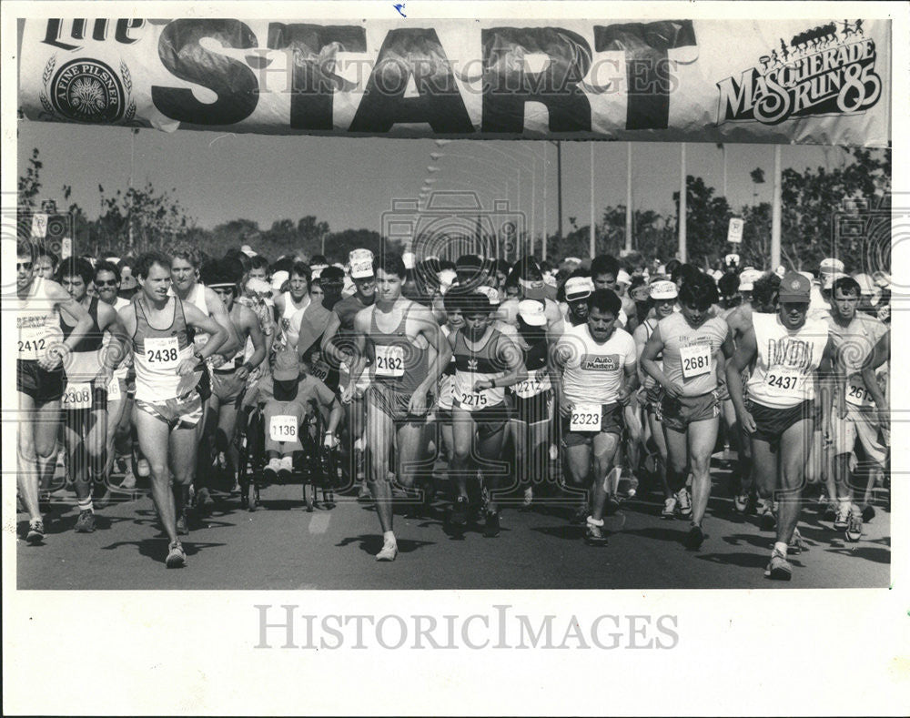 1985 Press Photo Start 12 kilometer runner Lake shore drive Geoffrey Gibbon - Historic Images