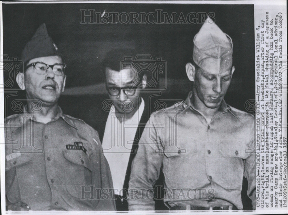 1957 Press Photo William S. Girard American Army Soldier Murder Trial Japan - Historic Images