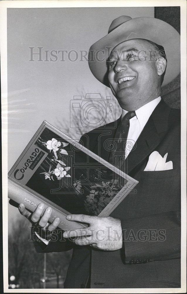 1953 Press Photo Governor Dan Thornton Eisenhower Colorado Wonderland Magazine - Historic Images