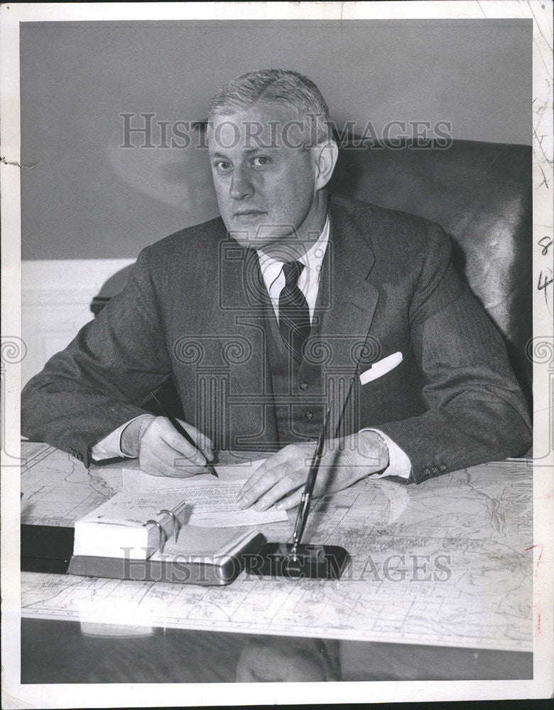 1956 Press Photo William Nicholson Mayor nick David Snyder - Historic Images