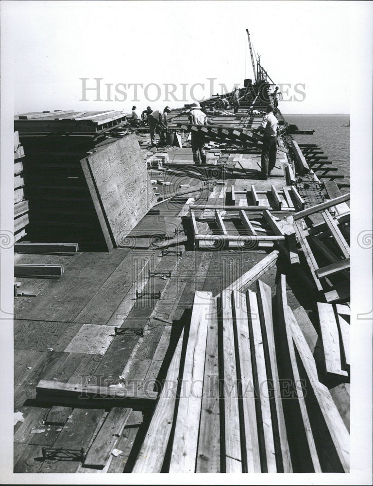 Press Photo Construction Bridge Photographer Pamsdell - Historic Images