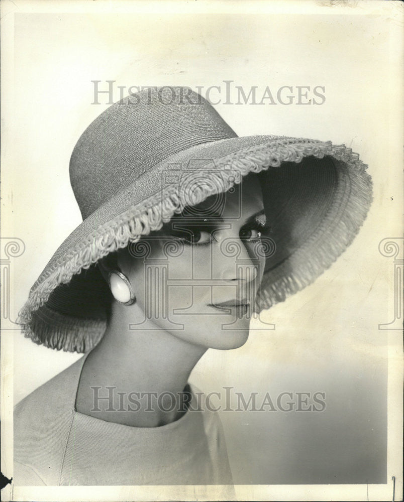 1962 Press Photo Hats String Color Fringe Include Show Hattie Carnegie Millenery - Historic Images