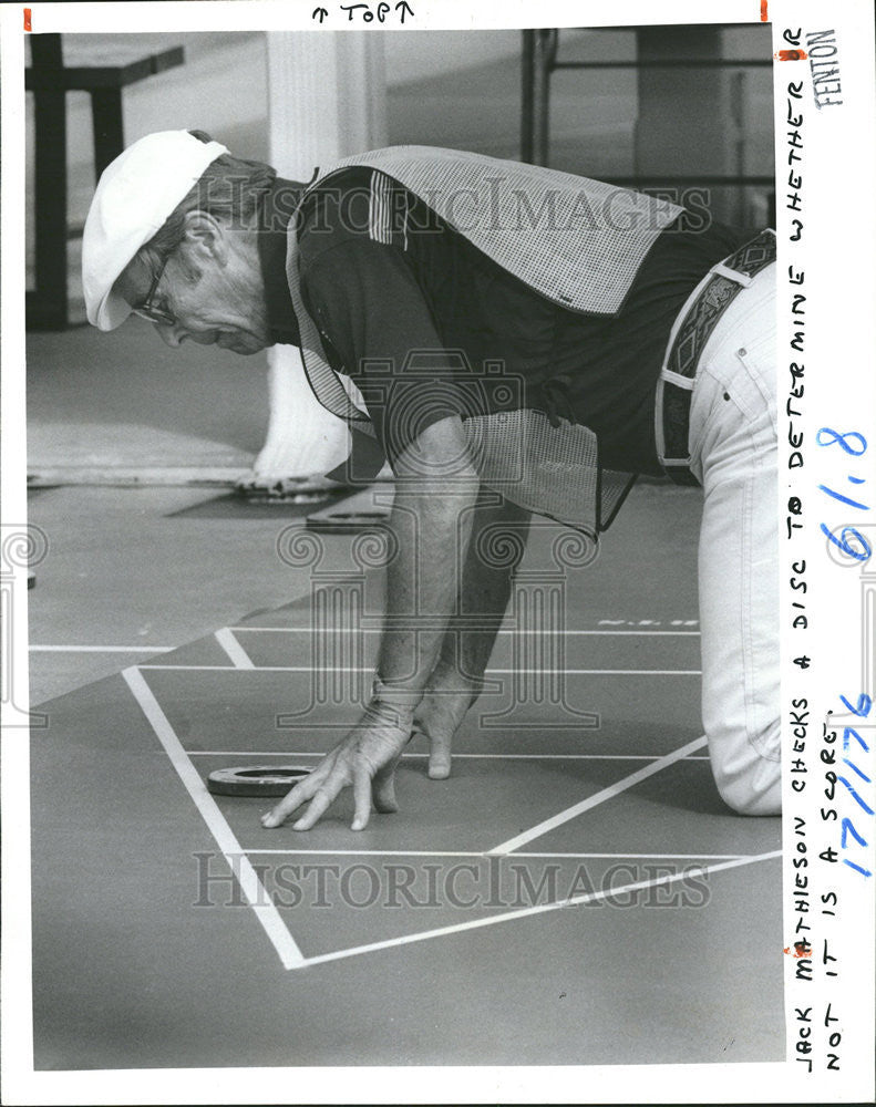 1986 Press Photo Jack Mathieson Florida State Annual Pro Single tournament disc - Historic Images