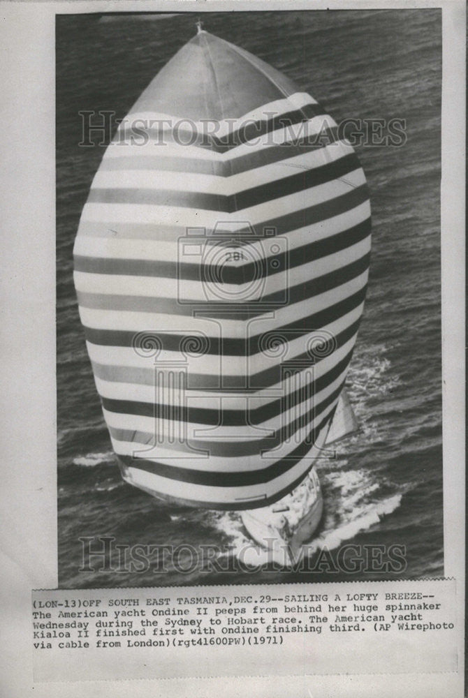 1971 Press Photo American Yacht Ondine II Kialoa II Sydney Hobart Race Sailing - Historic Images