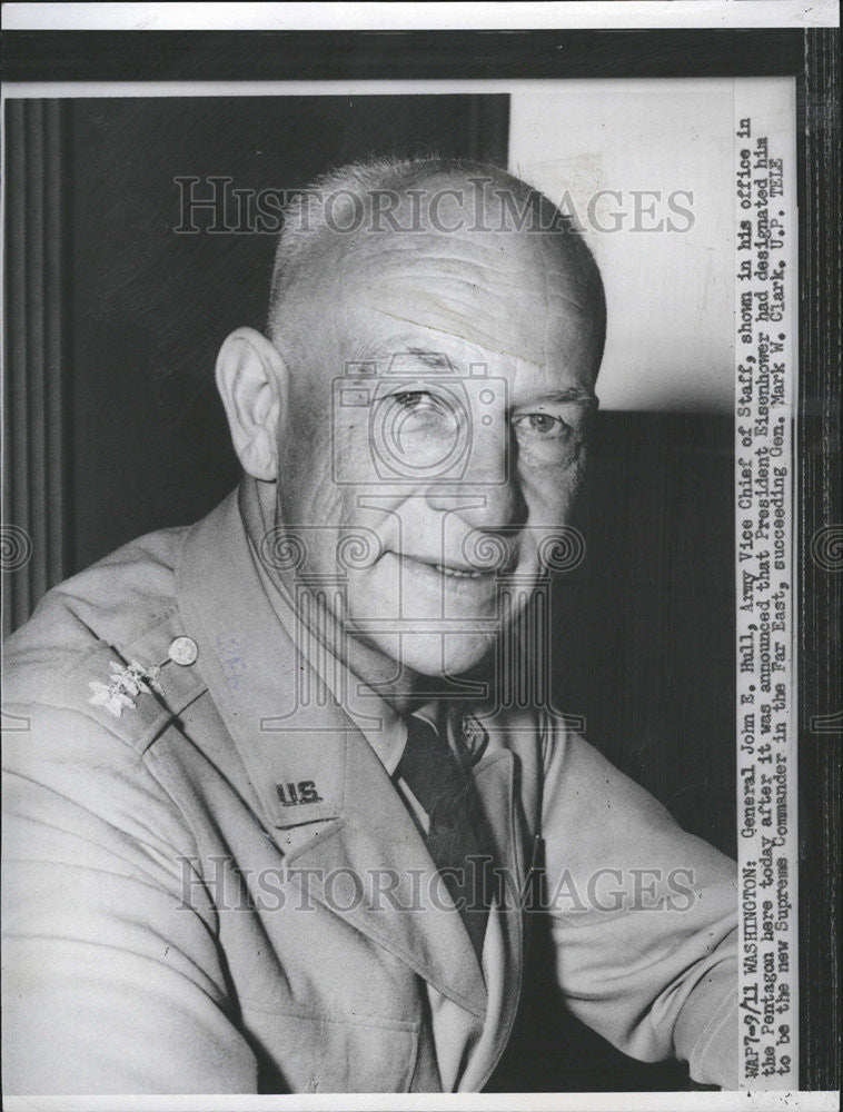 1953 Press Photo General John Hull American Army Military - Historic Images